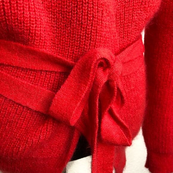 Alexachung red wrap style open back mohair blend sweater size Medium - Picture 13 of 16